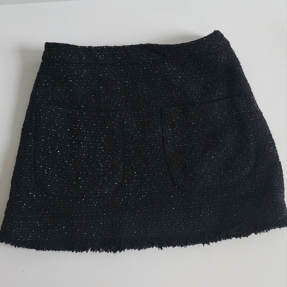 ZARA GIRLS SKIRT BLACK SILVER THREAD TWEED TEXTURED SZ.10 10YRS - Picture 2 of 9
